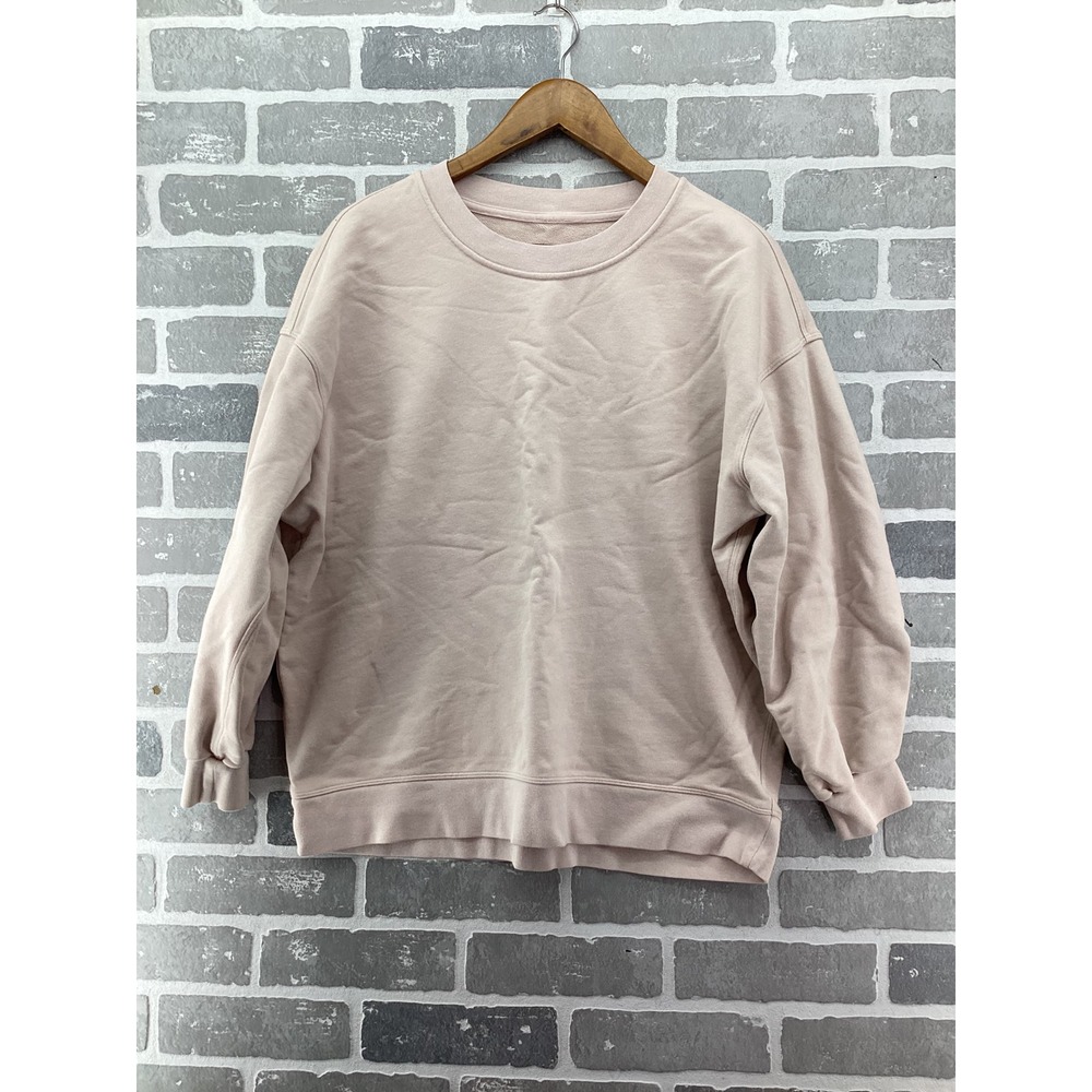 Lululemon Perfectly Oversized Crewneck Sweatshirt Pink Pullover Logo Top